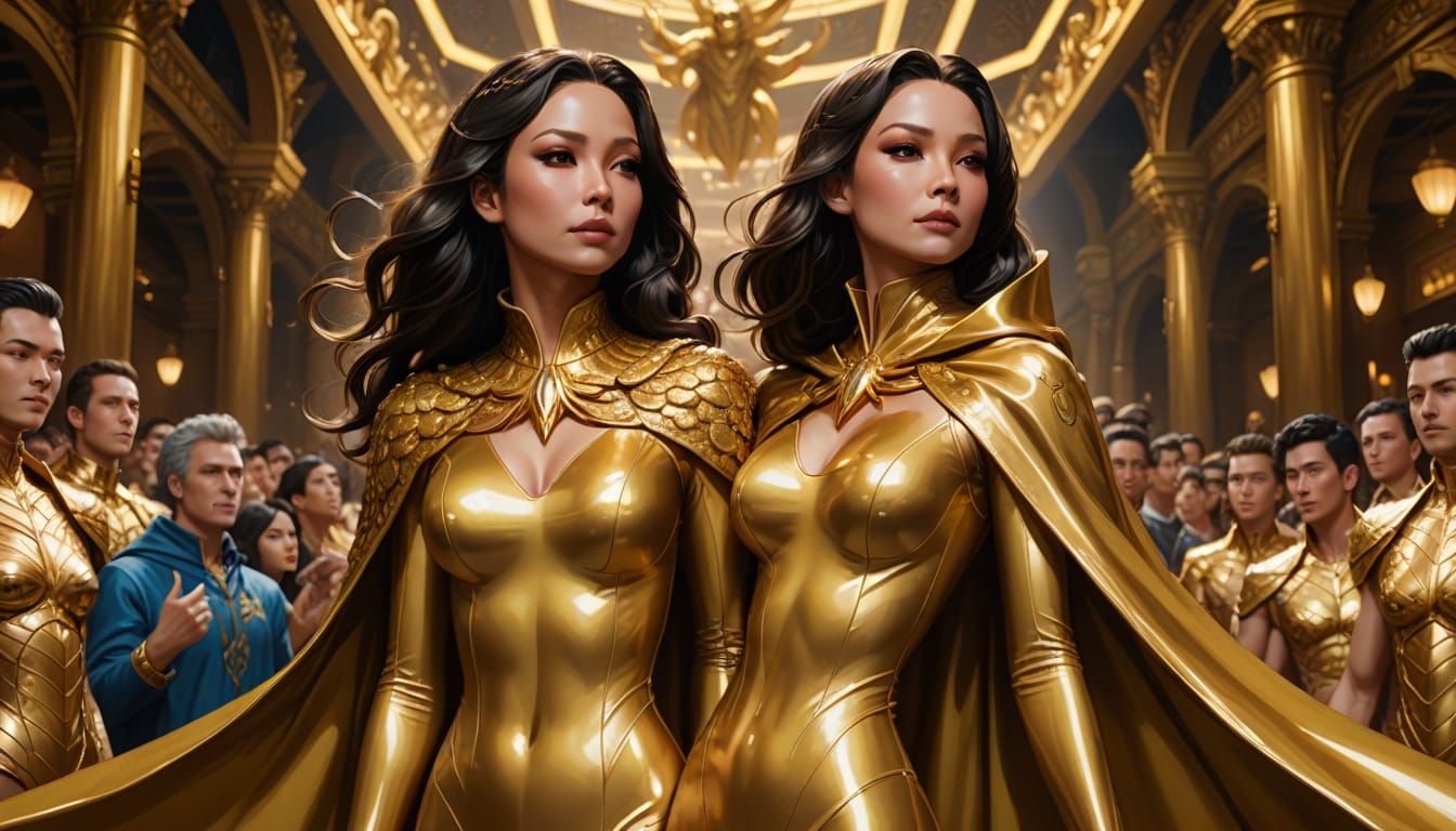 Anime-Inspired Fantasy Queen in Regal Latex Attire