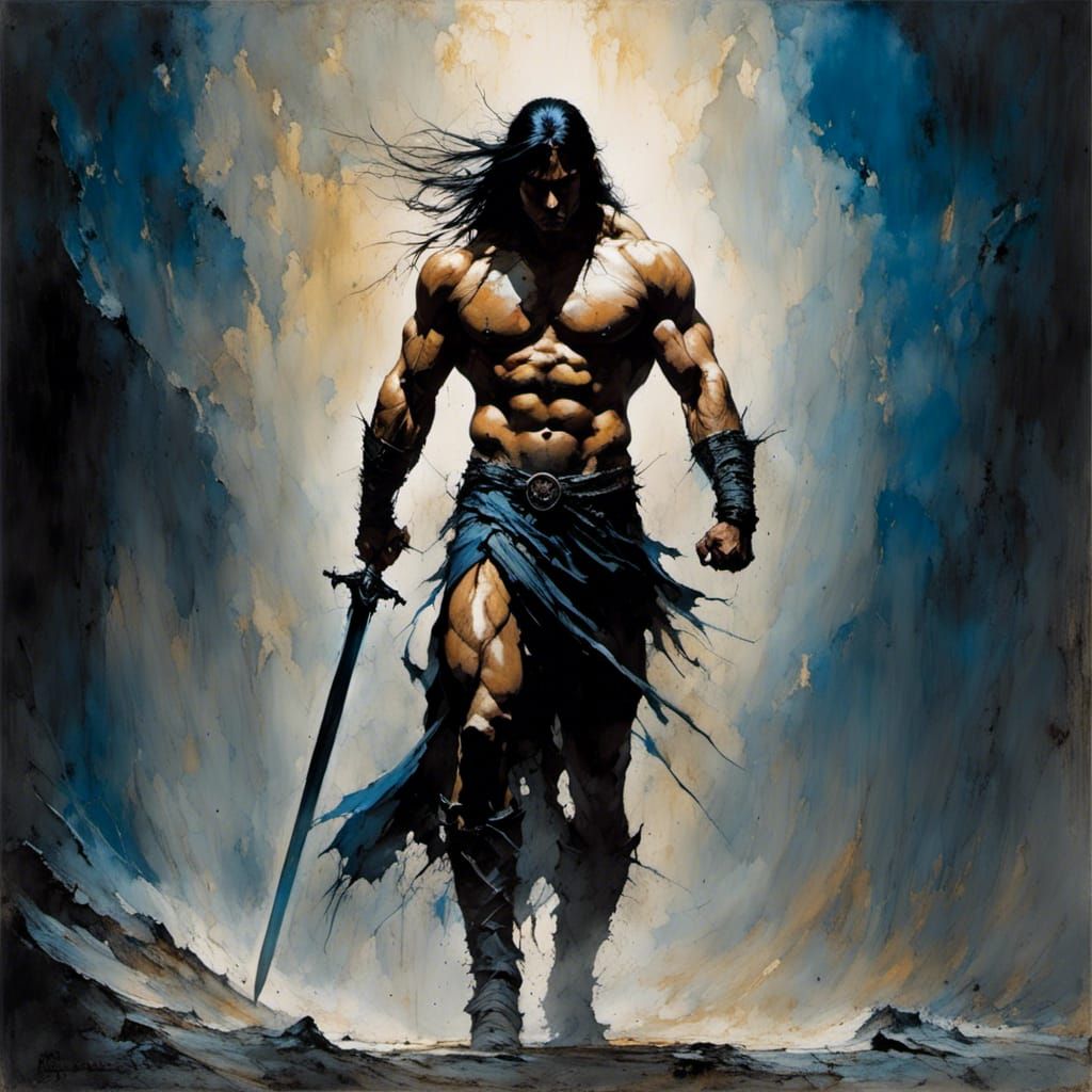 Conan the Barbarian with Sword in Sinister Style