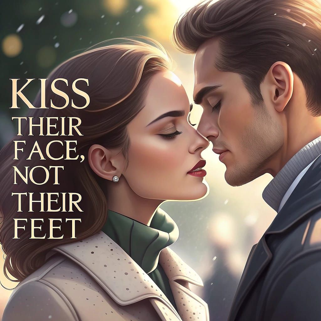 Stylish Couple's Affectionate Kiss: Professional Photography