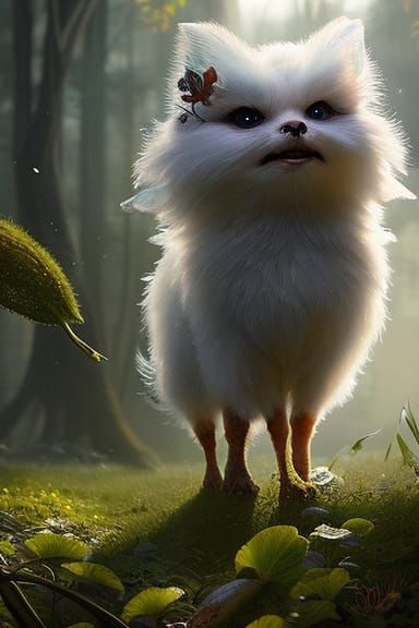 Cute Gremlin Portrait in Overgrown Fairy Circle