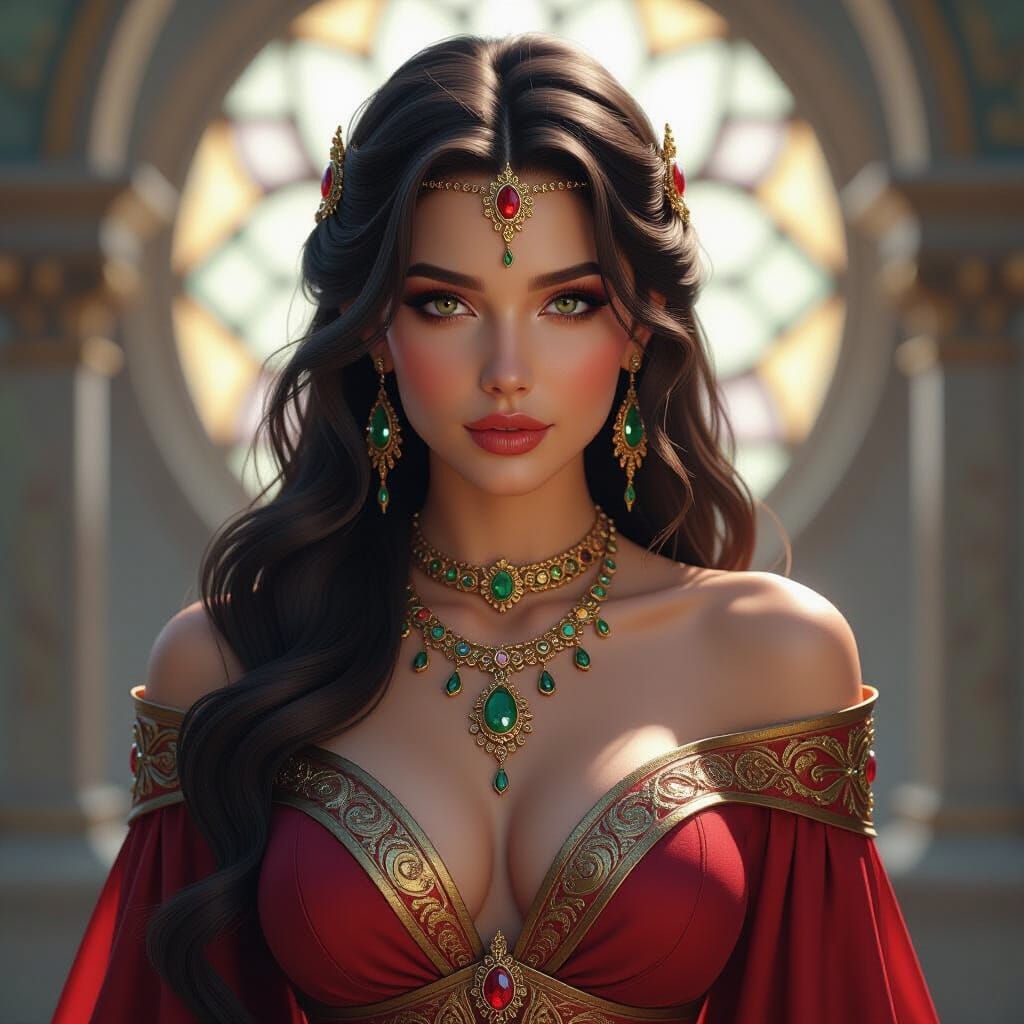 Enchantress Portrait with Dynamic Lighting and Ornate Detail...