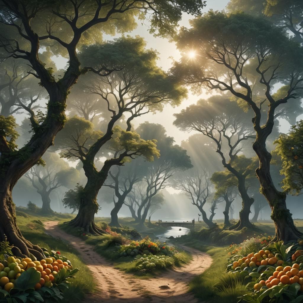 Idyllic Lakeside Scene in Golden Light