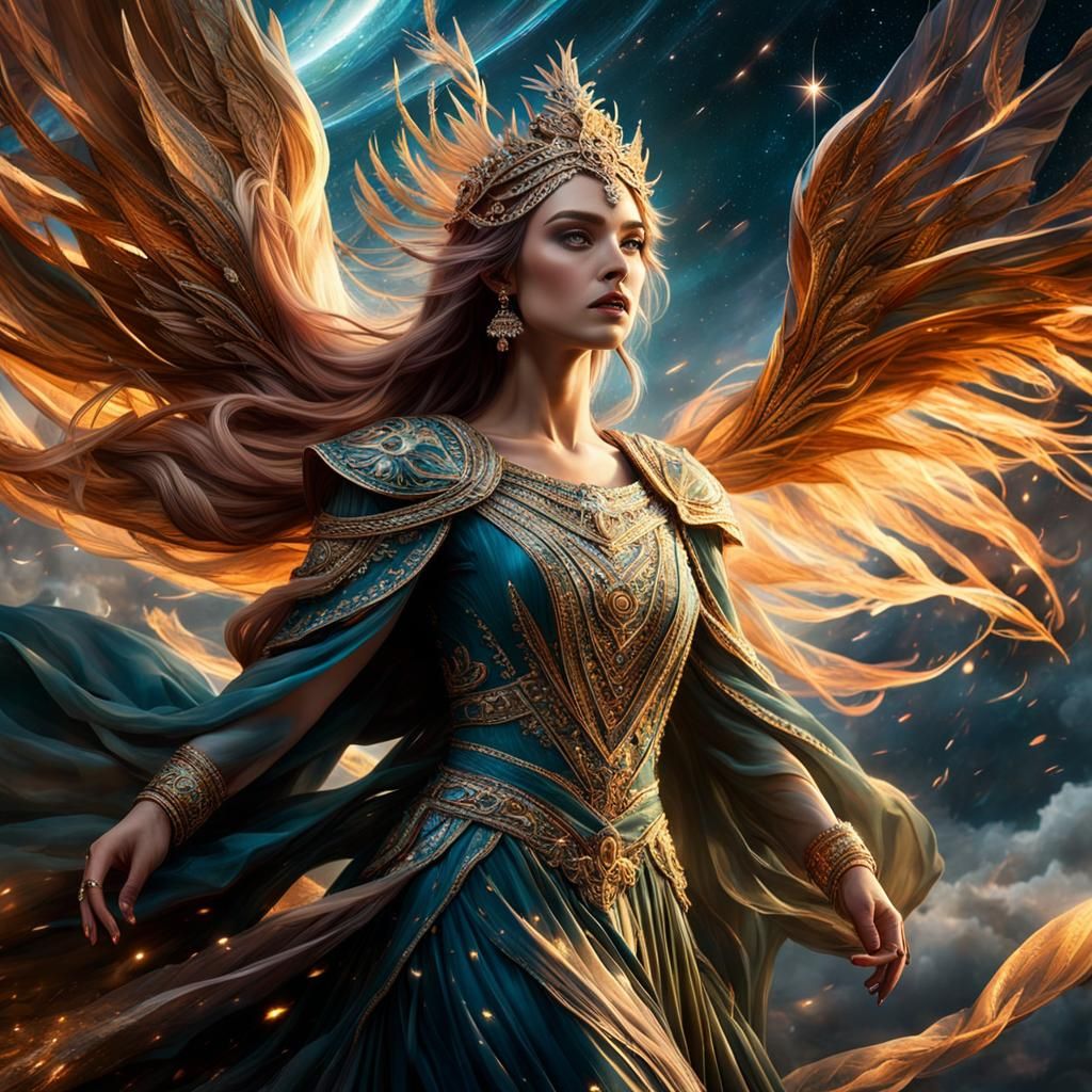 Ethereal Woman Commands the Universe: Digital Matte Painting