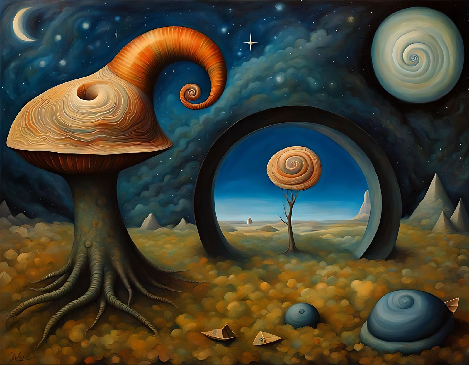 Lonely Campsite with Fallen Tree: Surreal Photography