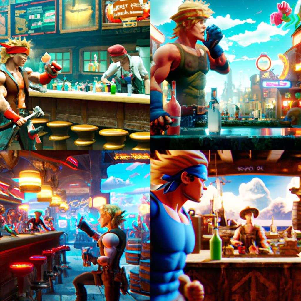 Epic Bar Fight: Terry Bogard vs Cloud Strife