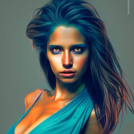 Hyperdetailed Photorealistic Portrait of a Nude Woman