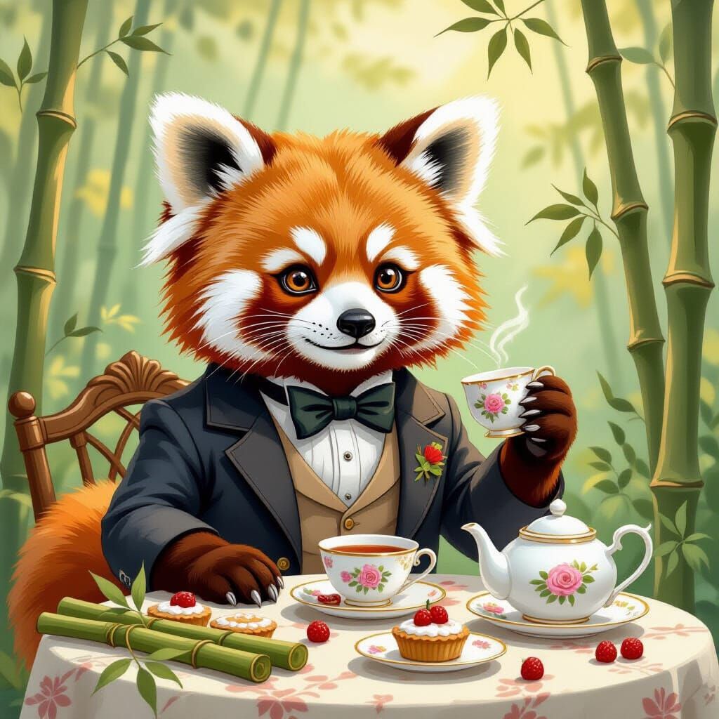 Gentleman Panda Hosts Whimsical Tea Party