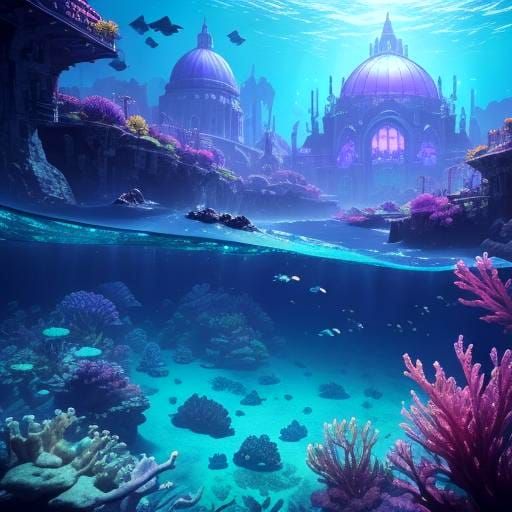 Fantastical Underwater City: Detailed Matte Painting