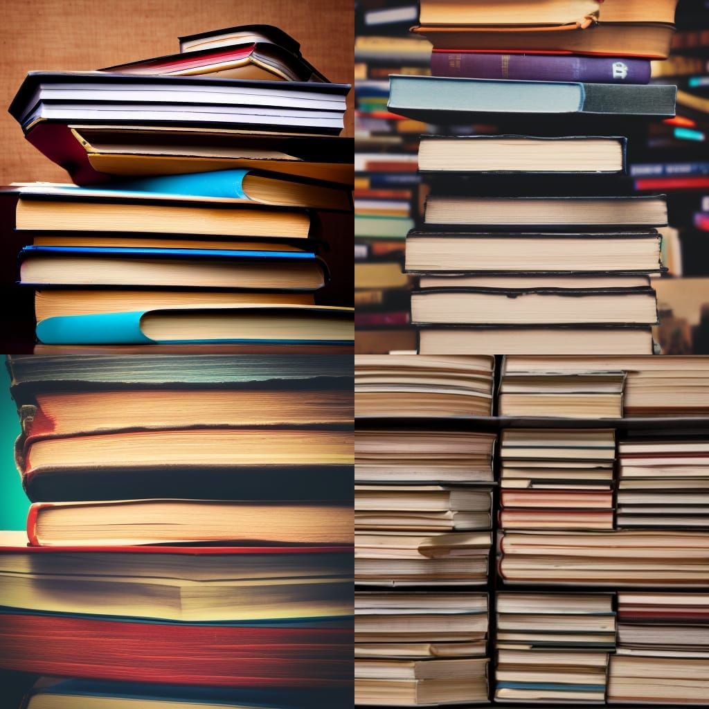 AI-Generated Stack of Books