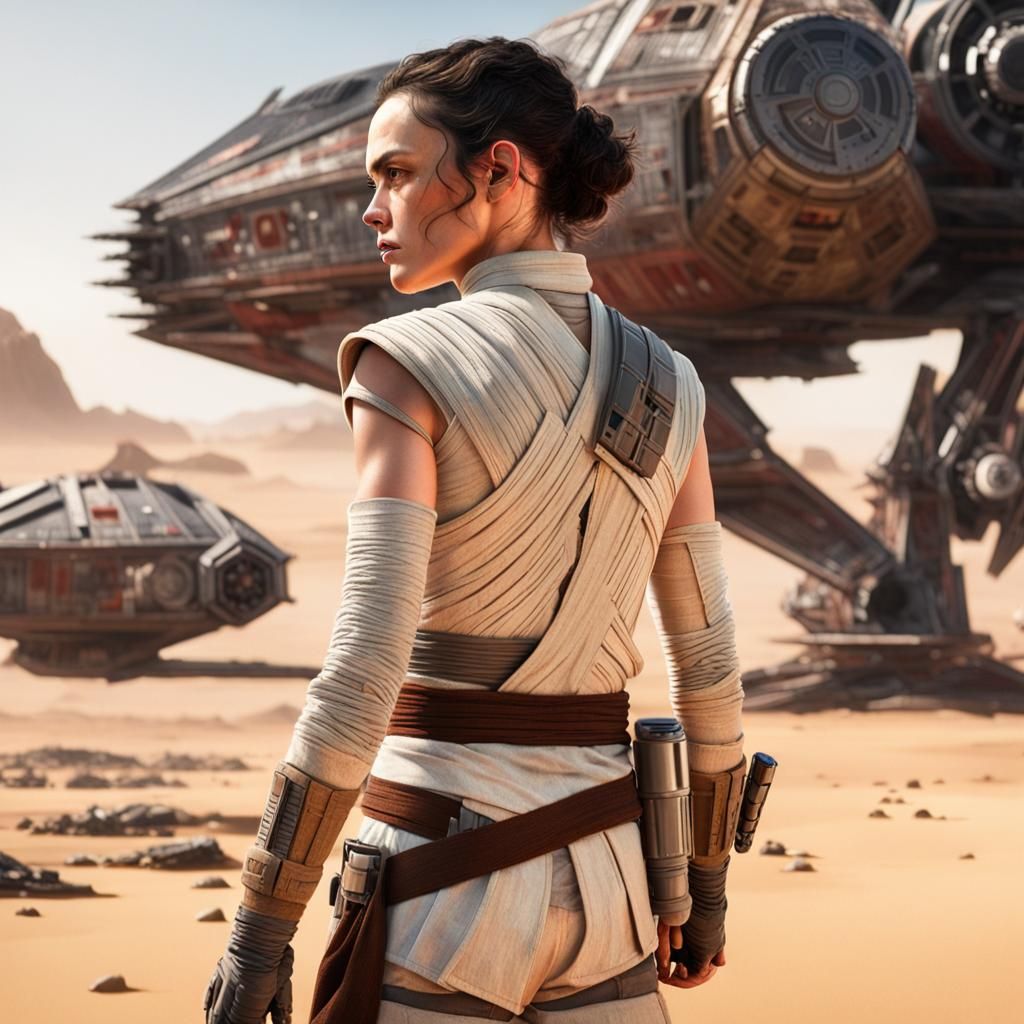 Desert World Back View Portrait in Hyperrealism