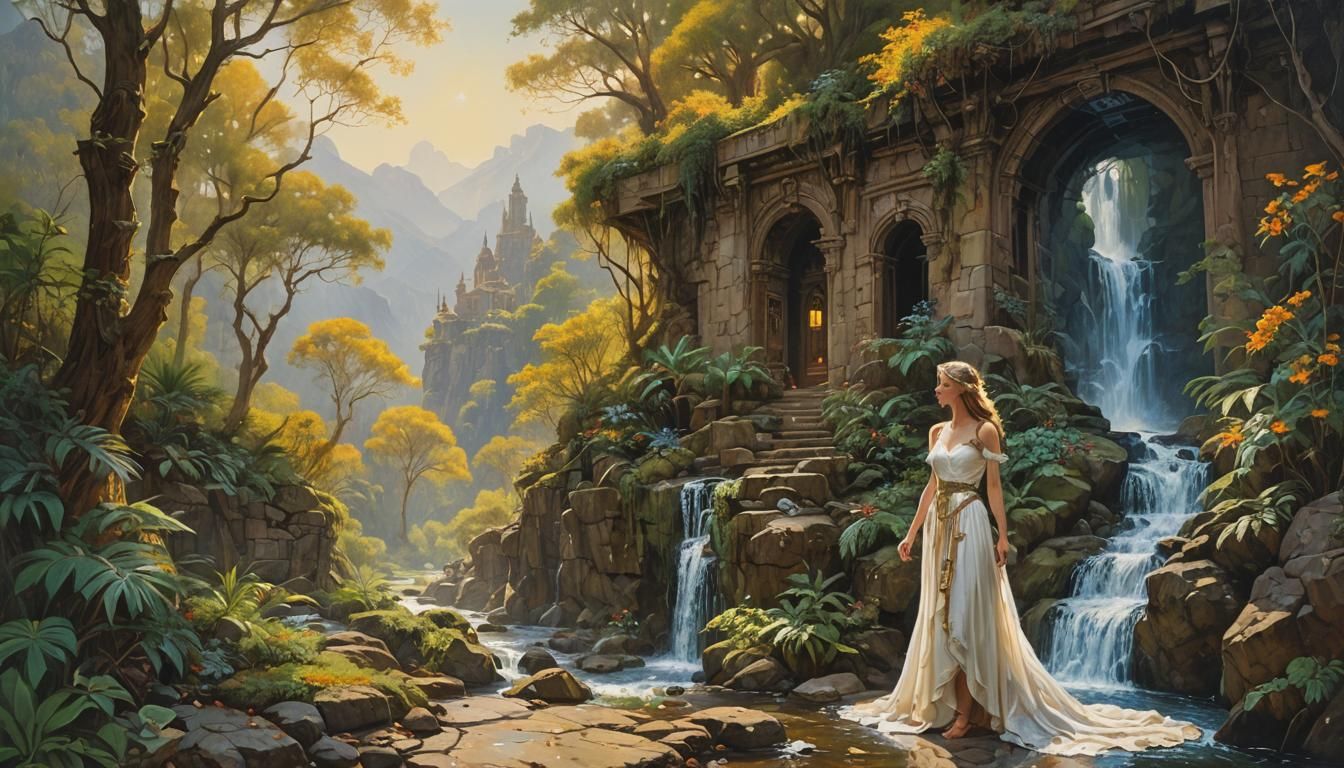Radiant Virtual World as Oil Painting