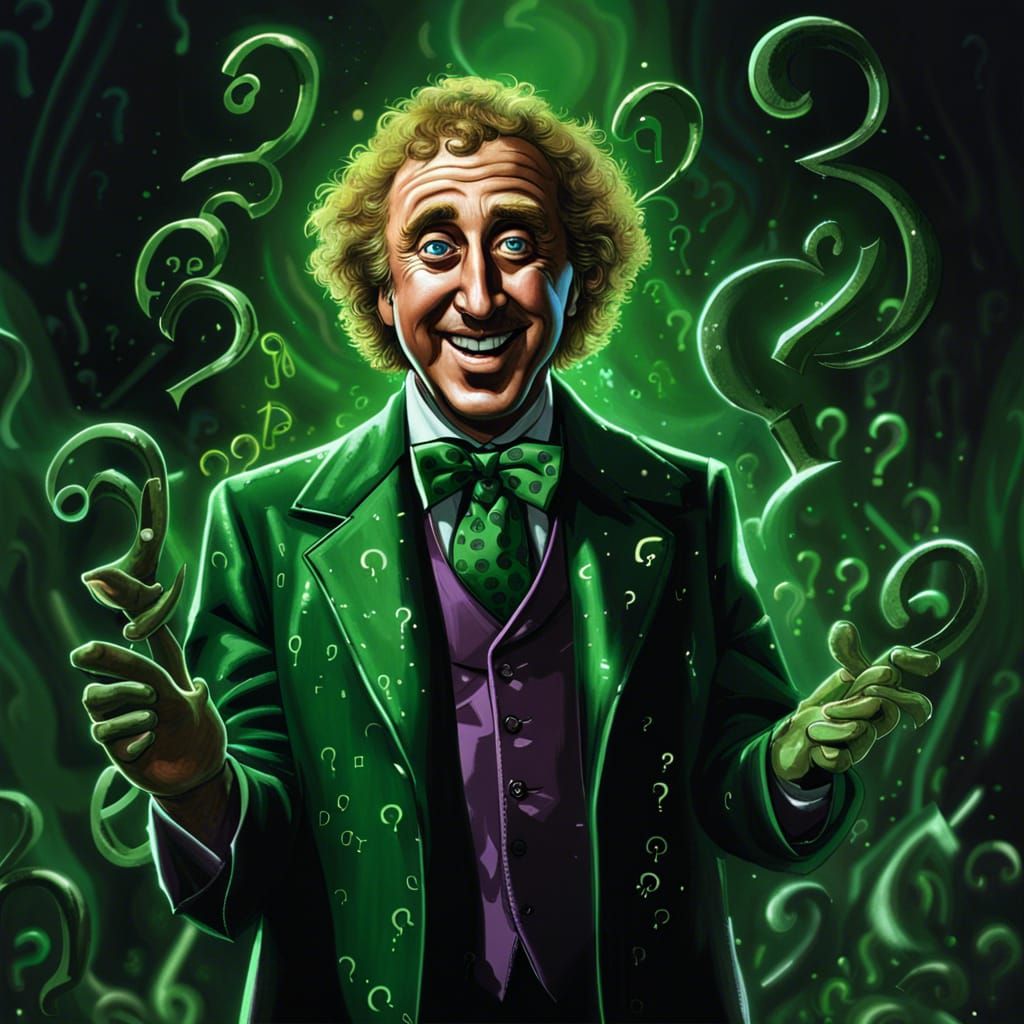 Gene Wilder as The Riddler in Dark Fantasy Art