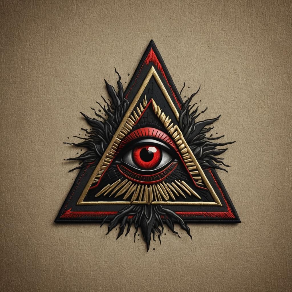 All-Seeing Eye Military Patch Logo in Graphic Style