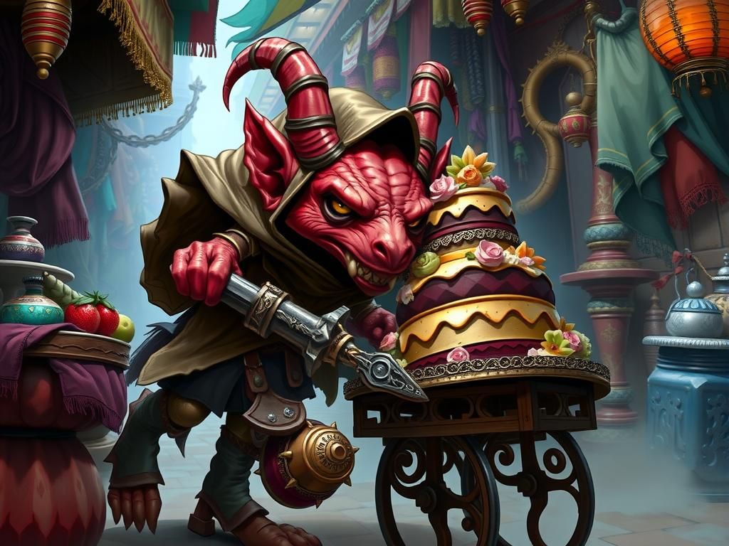 Kobold Cake Heist in Comic Book Style