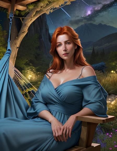 Renaissance Portrait: Woman in Garden Hammock