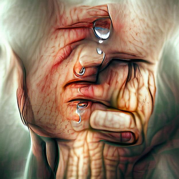 Figure Holding Back Tears: Emotional Resilience