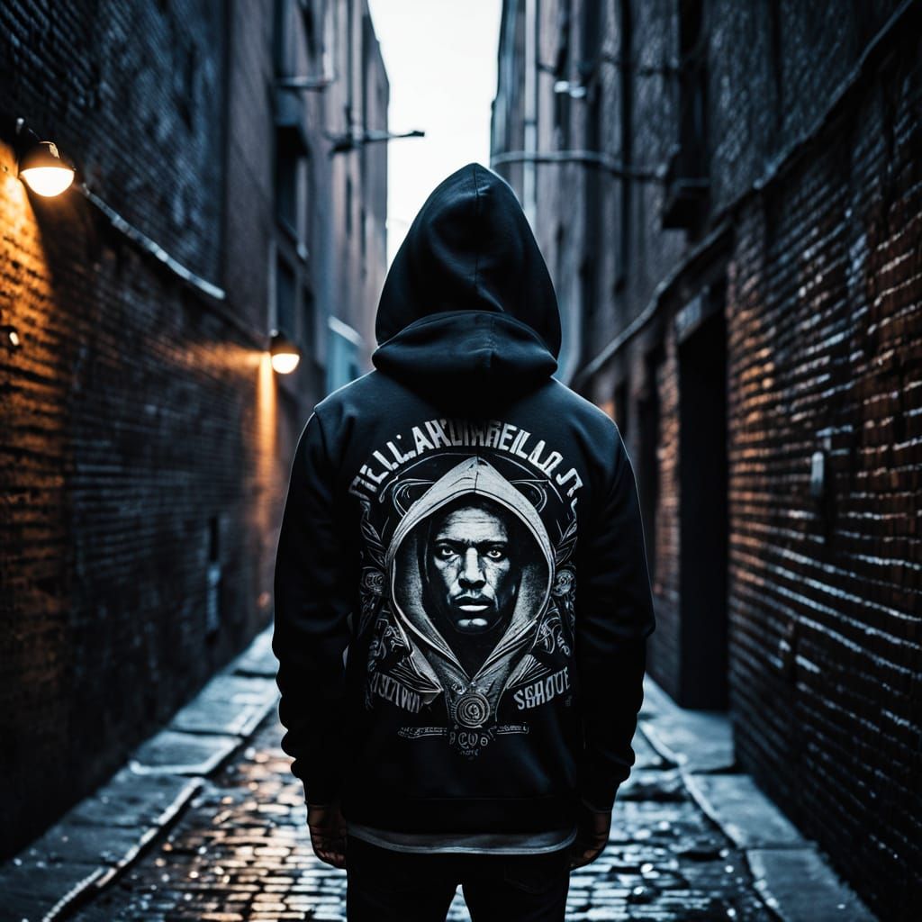 Gritty Urban Scene in Stencil Art Style