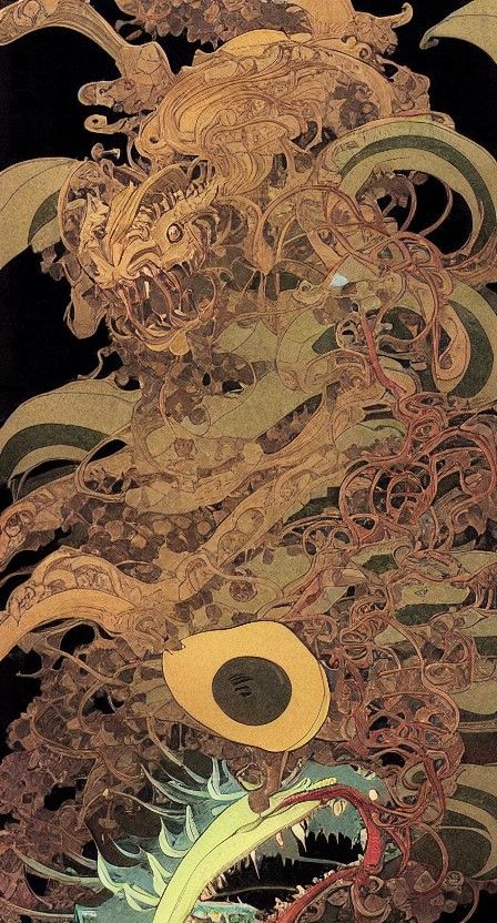 Eldritch Tenjoname Yokai Portrait in 8K