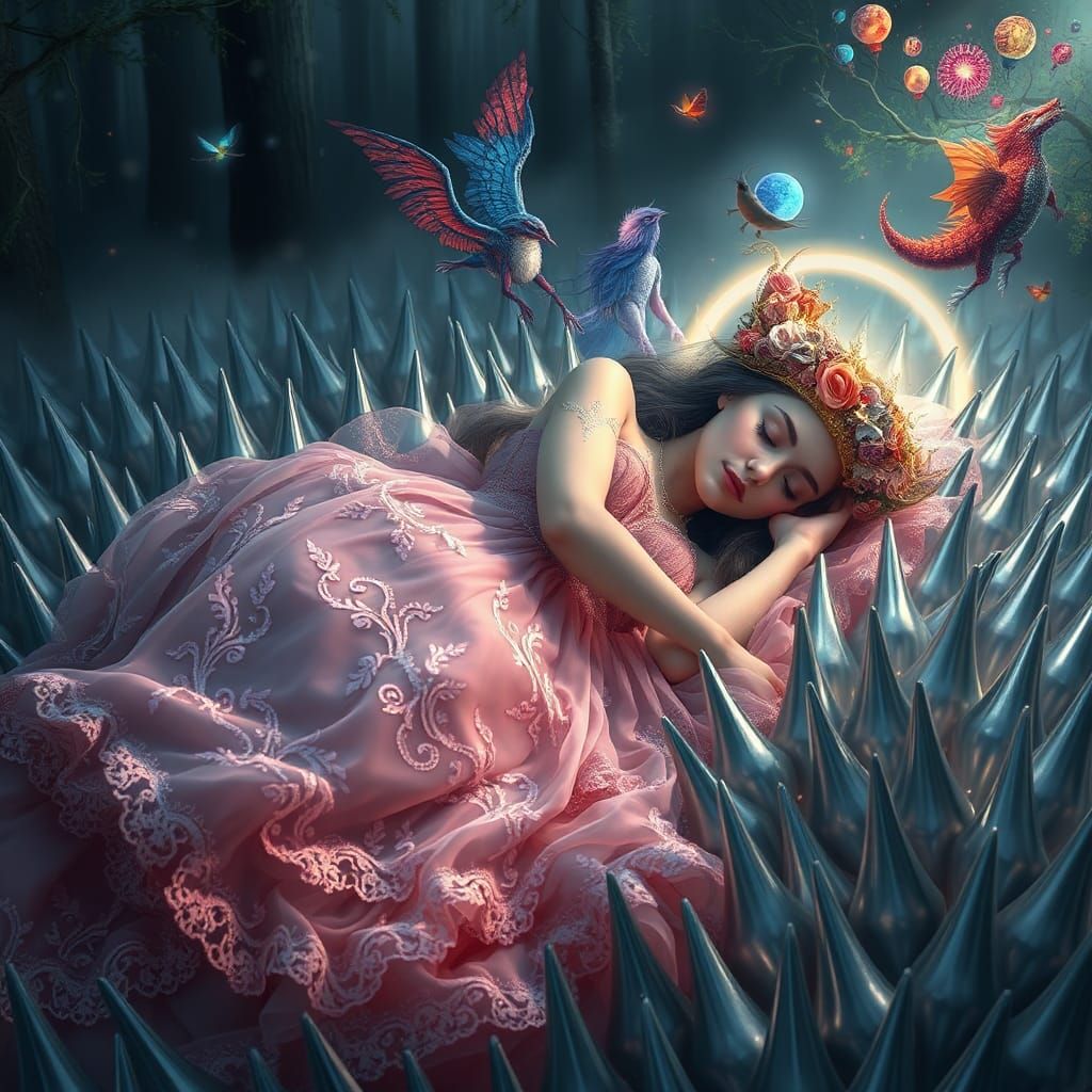Dreamlike Slumber on a Bed of Silver Nails