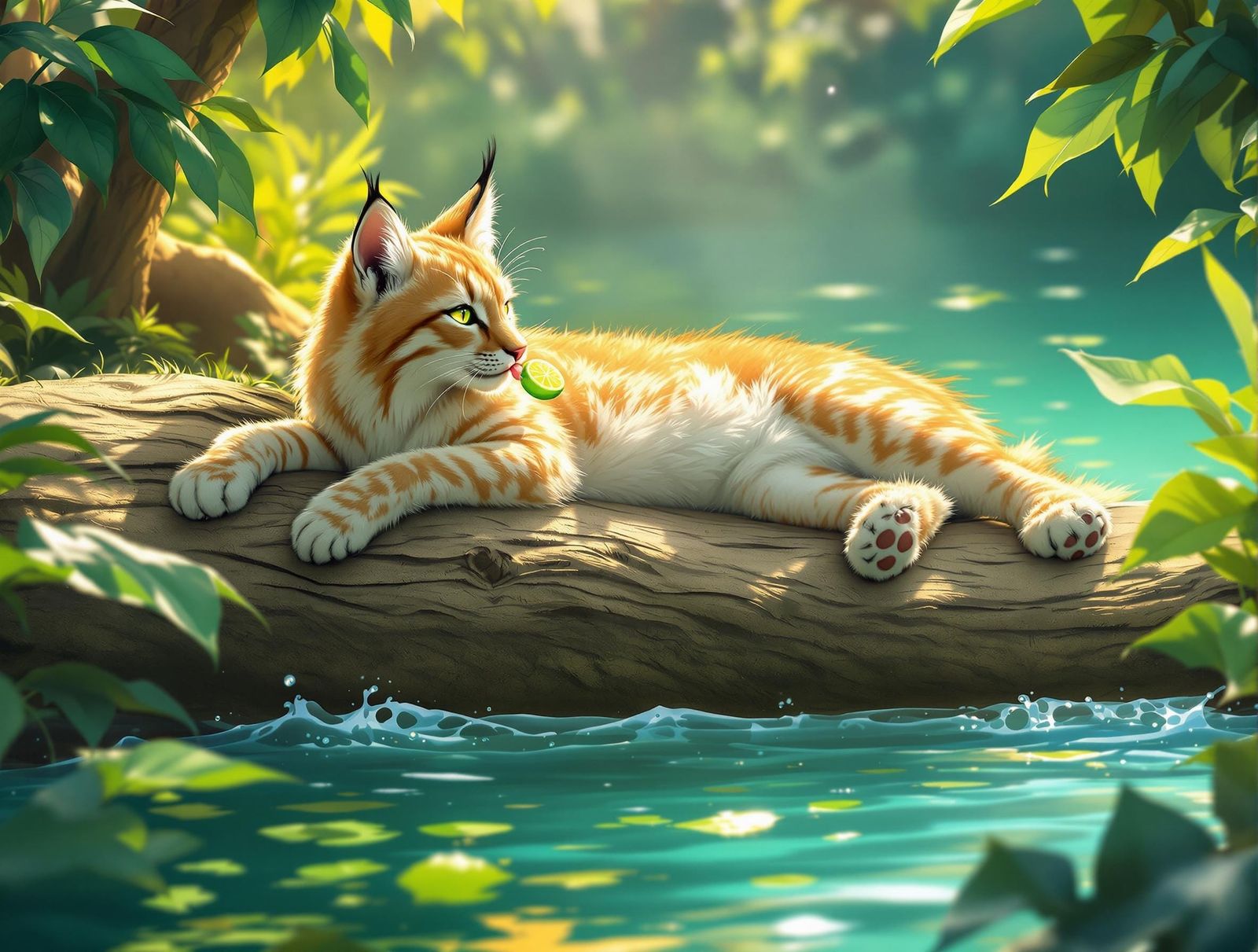 A lanky lynx leisurely licks luscious lime-flavored lollipop...