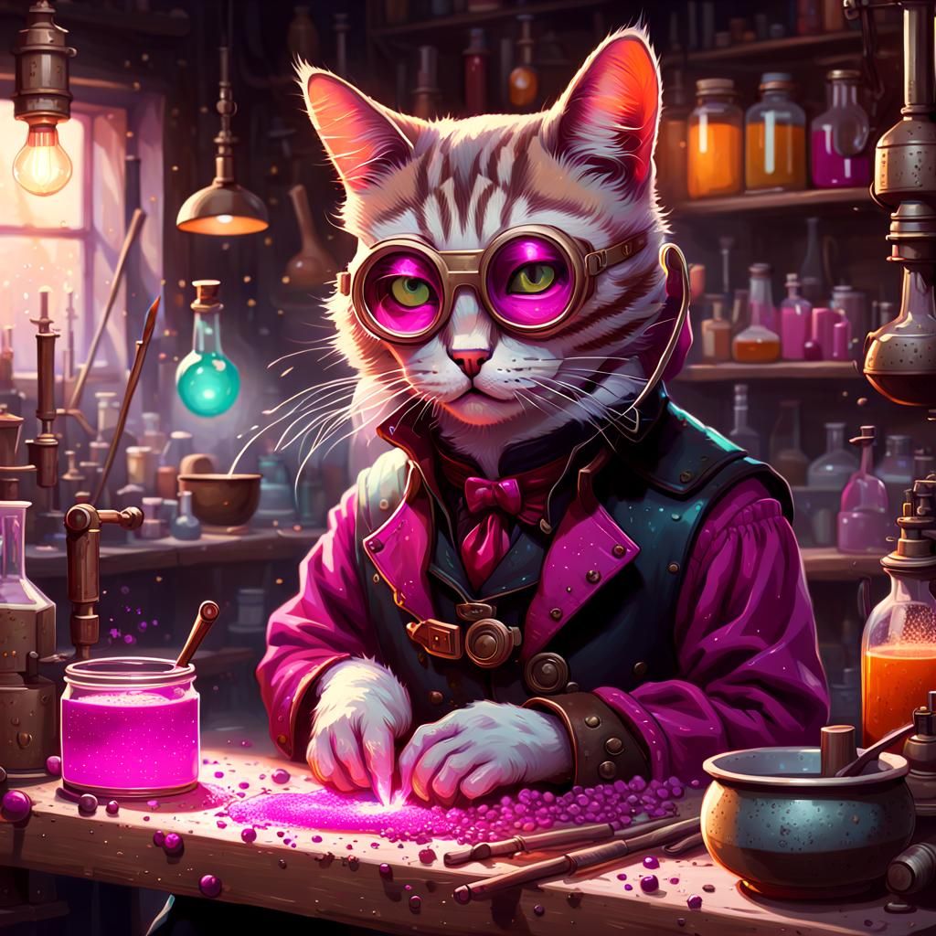 eccentric young cat alchemist
