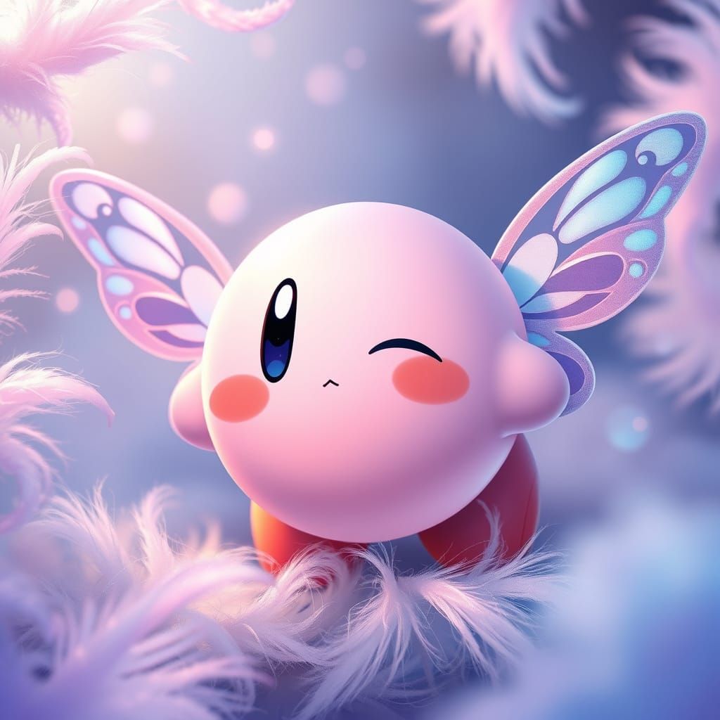 Whimsical Fairy with Iridescent Wings in a Dreamy Landscape