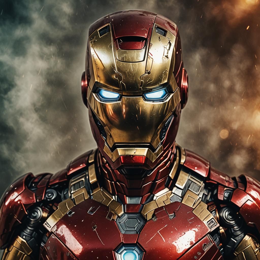 Hyper-Realistic Close-Up of Iron Man