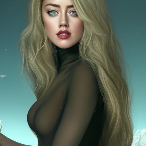 Woman in Turtleneck Bodysuit, Detailed Professional Photo