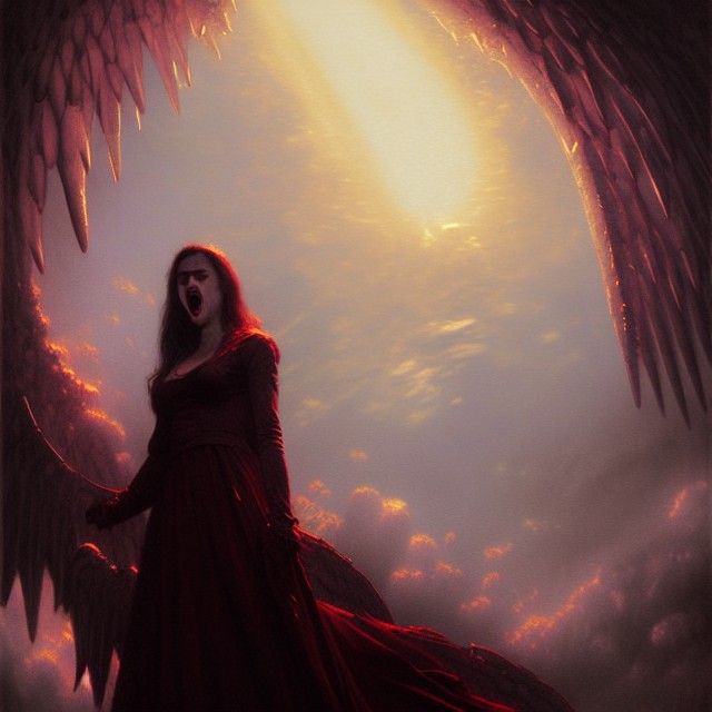 Angry Vampire With Dripping Blood, Ethereal Fantasy