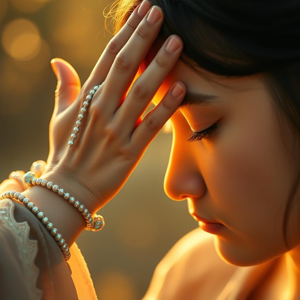 Golden Light Healing Touch in Anime Style