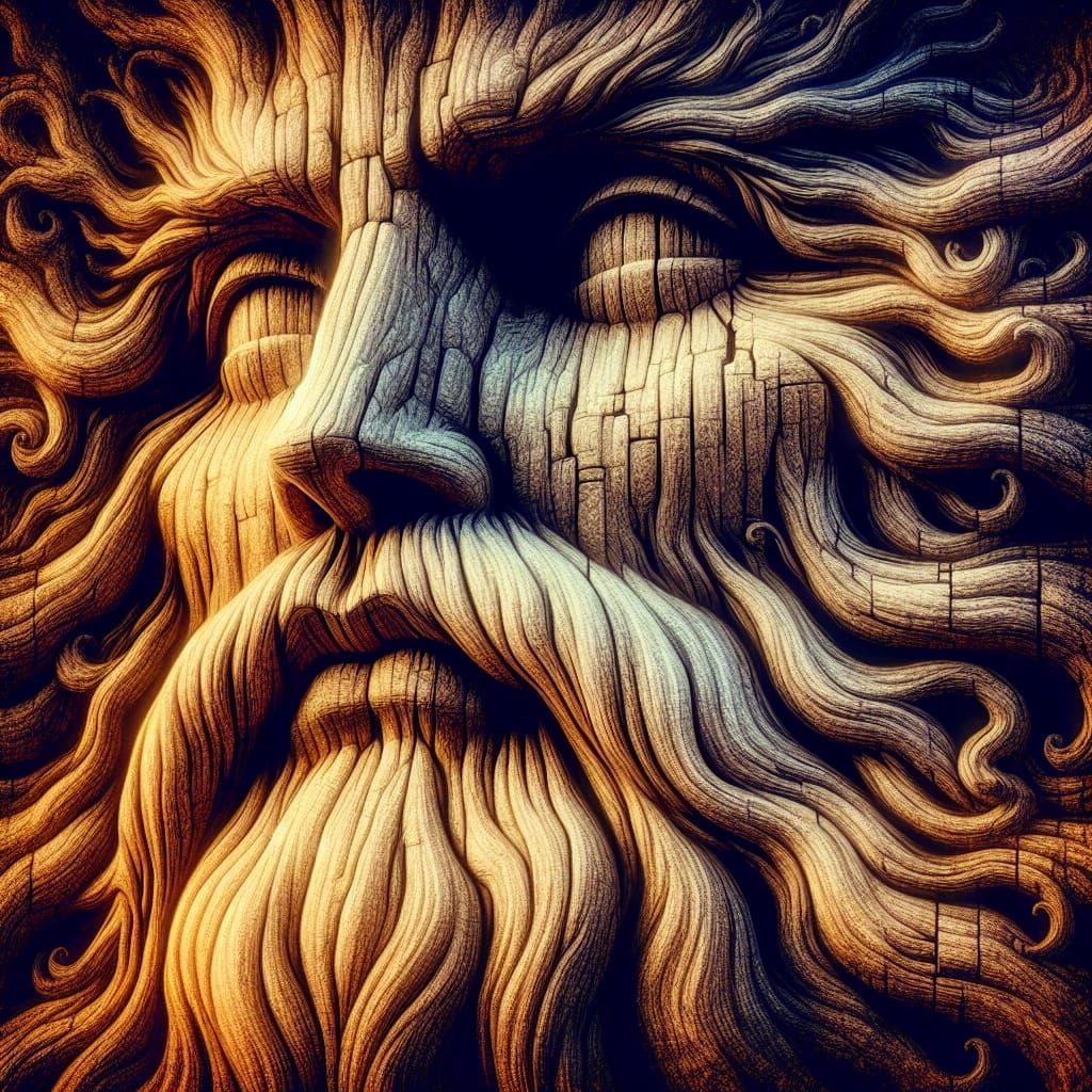 Tree Spirit Emerges from Ancient Oak in Whimsical Fantasy St...