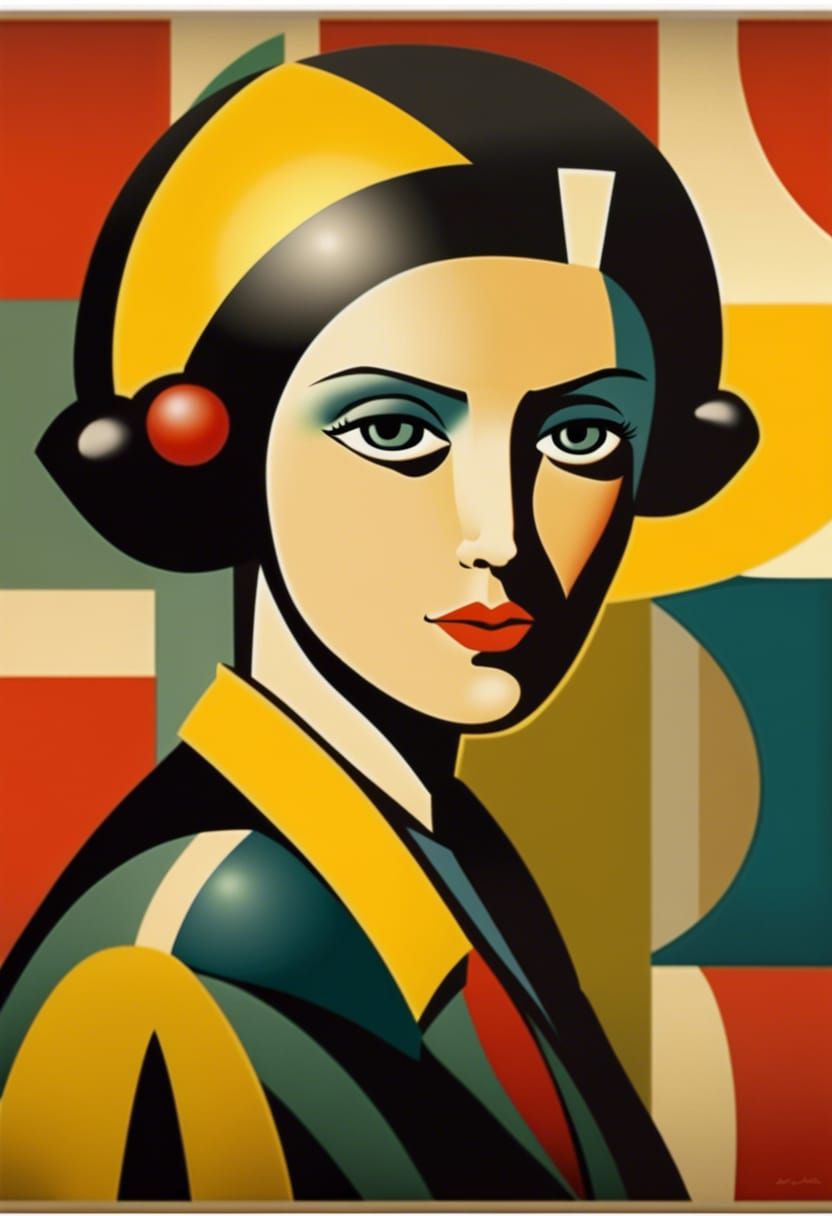 Postmodern Bauhaus Poster with Abstract Tire Dealer