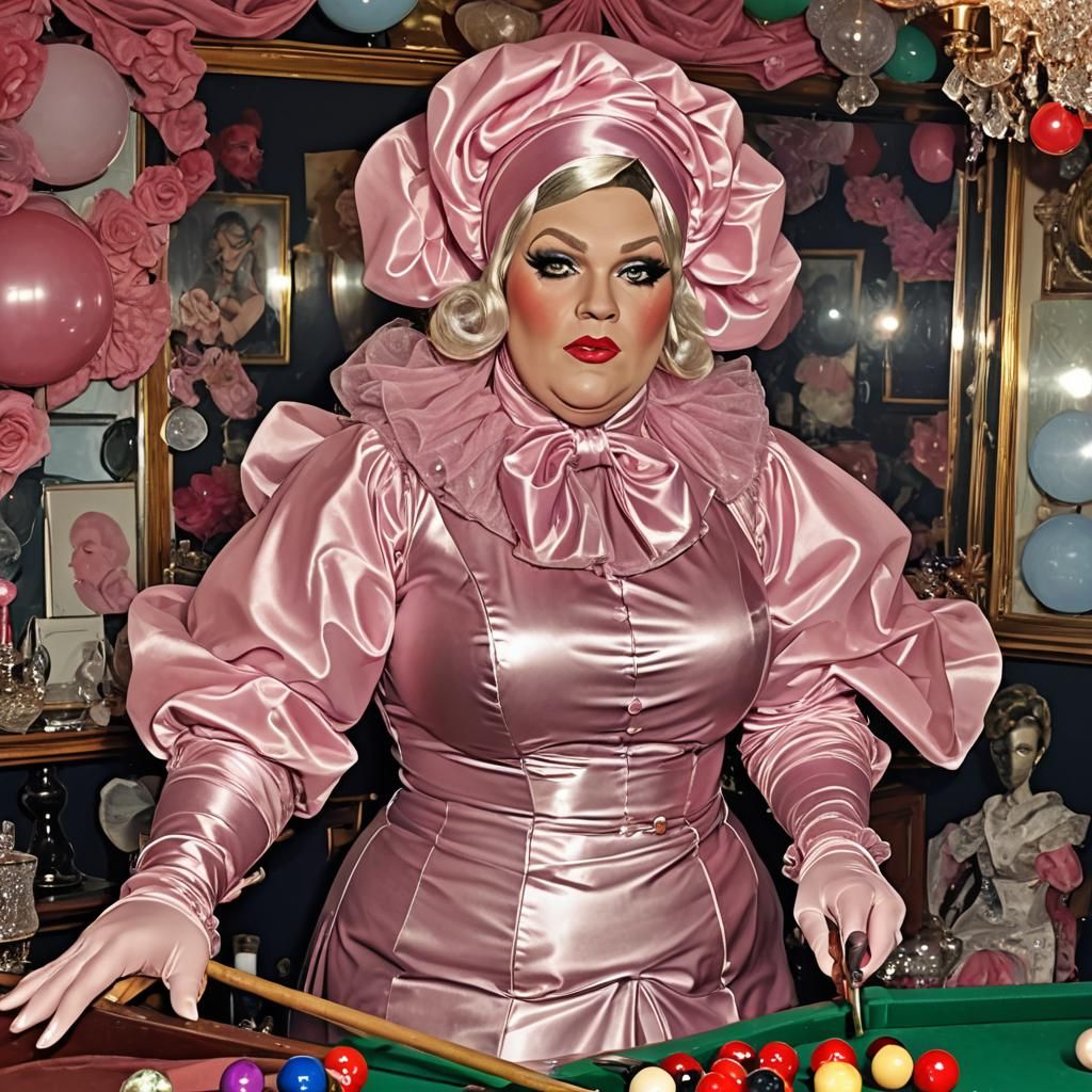 Extravagant Drag Queen in a Satin Wonderland