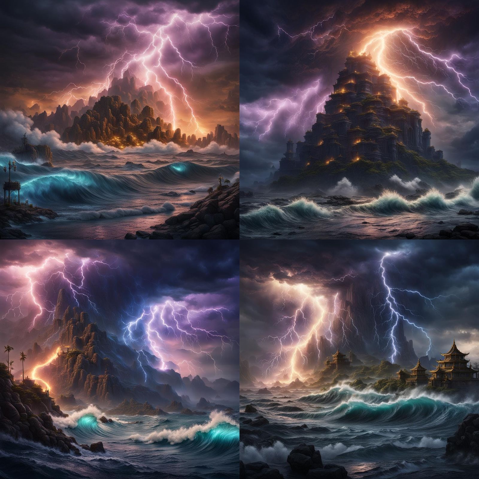 Tsunami of Lightning: Fantasy Concept Art