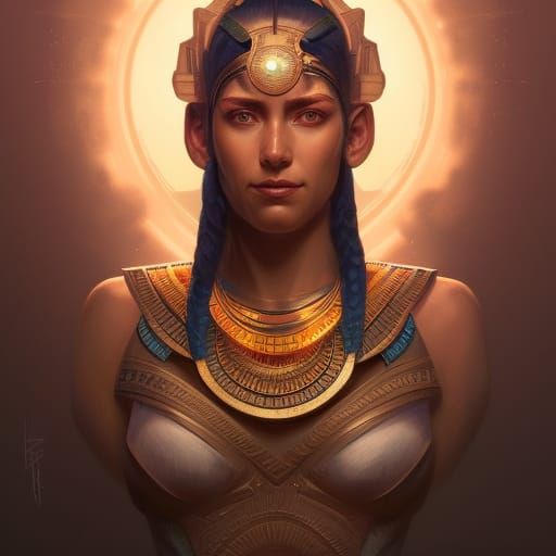 Hathor Portrait in Art Nouveau Style