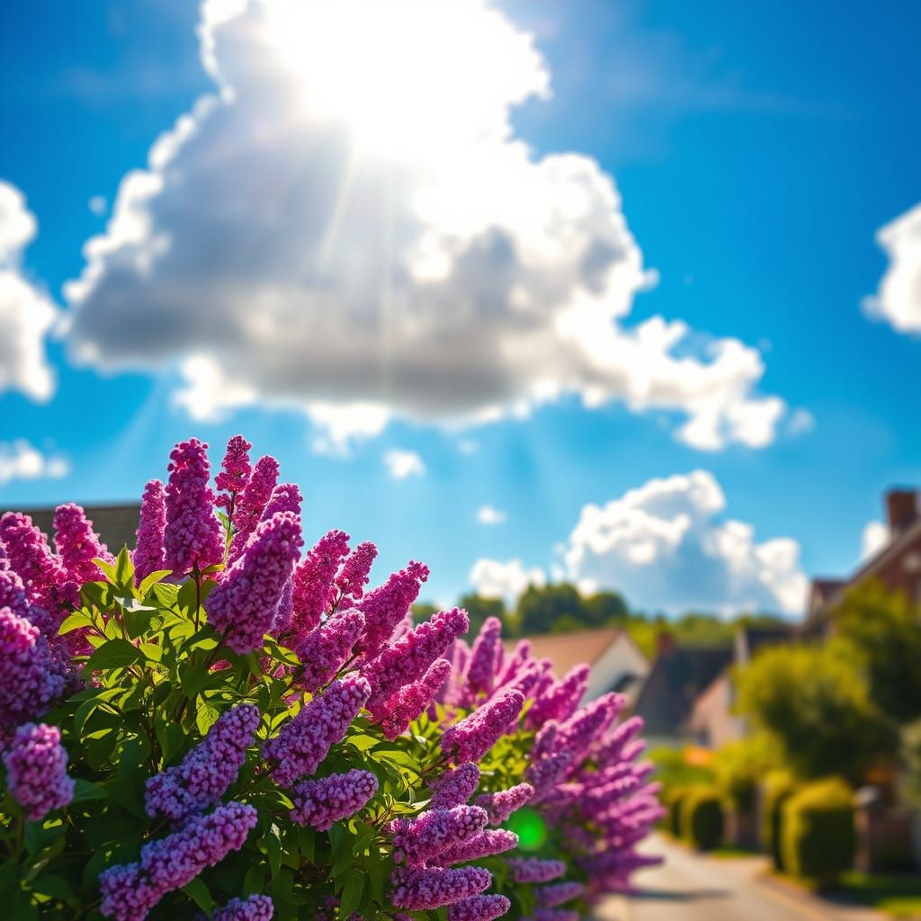 Lilac Blooms in a Golden Light