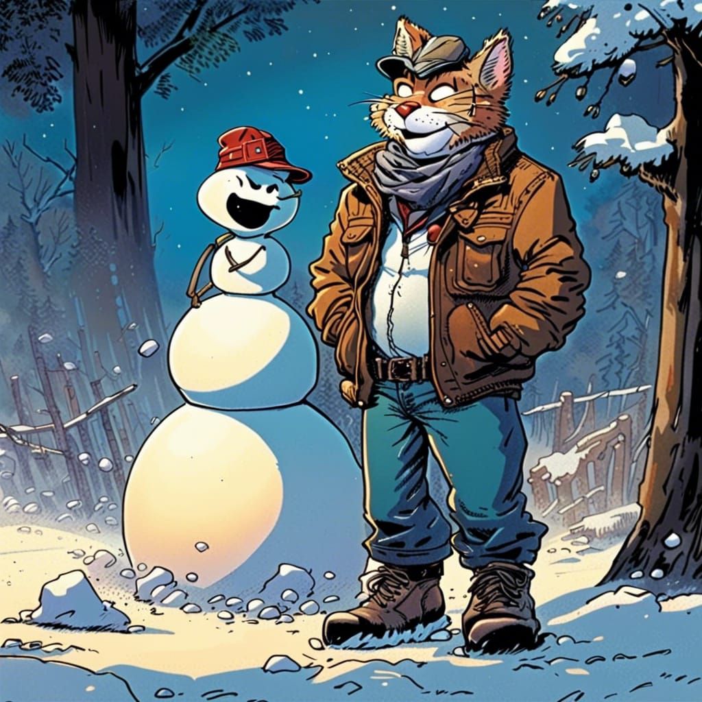 Disney Bobcat Cartoon Sees Snowman Melt