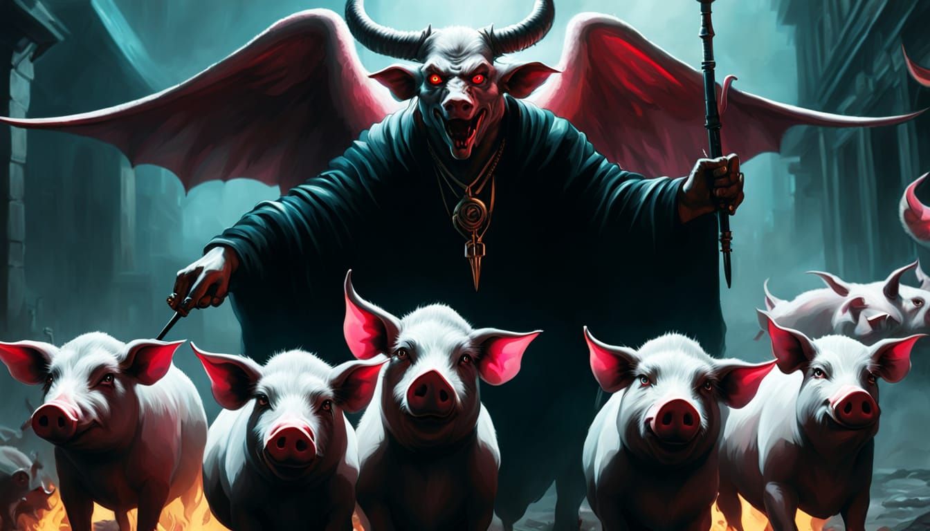 Satan Rides with Pigs: Dark Fantasy Art