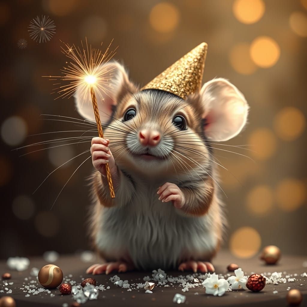 Whimsical Hyperrealistic Mouse Rings in New Year