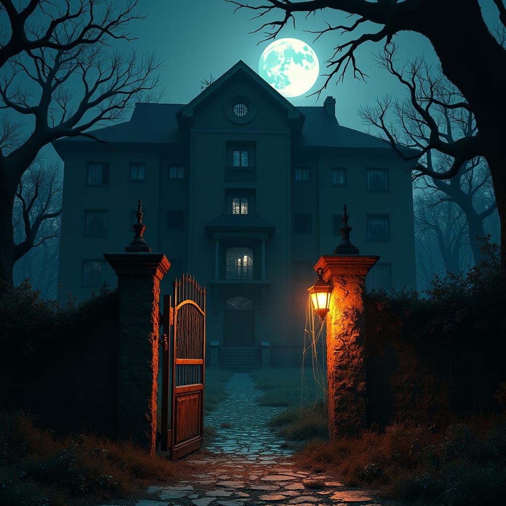 Abandoned Asylum on Halloween Night in Unreal Engine 5