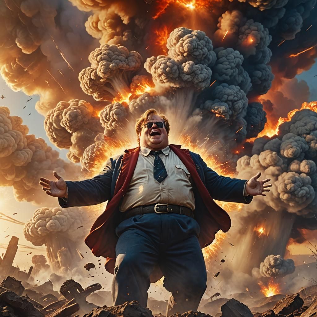 Epic Superhero in Wasteland Sunset