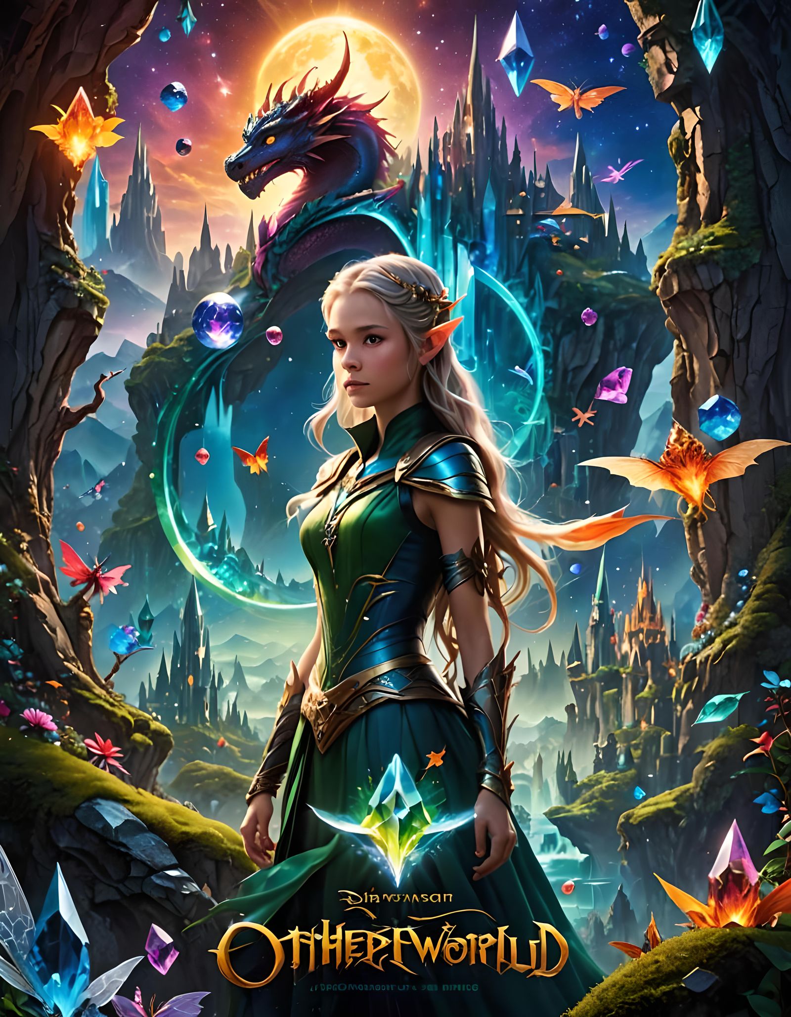 Futuristic Fantasy World Movie Poster