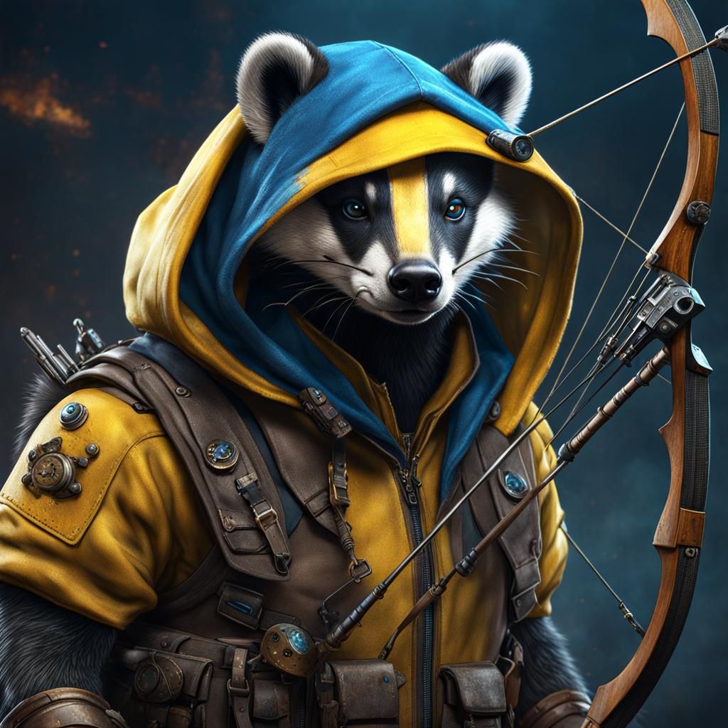 Post-Apocalyptic Badger Archer with Compound Bow