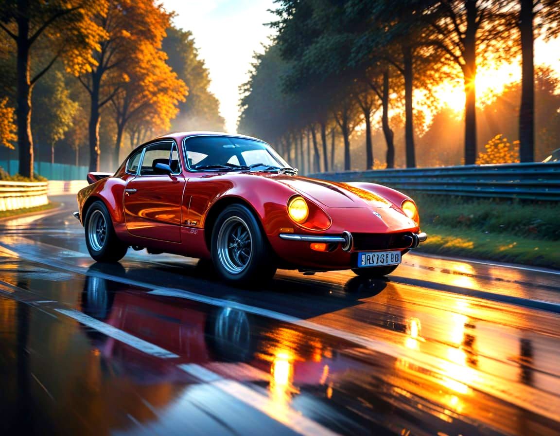 Red and Orange Alpine A110s Race at Le Mans