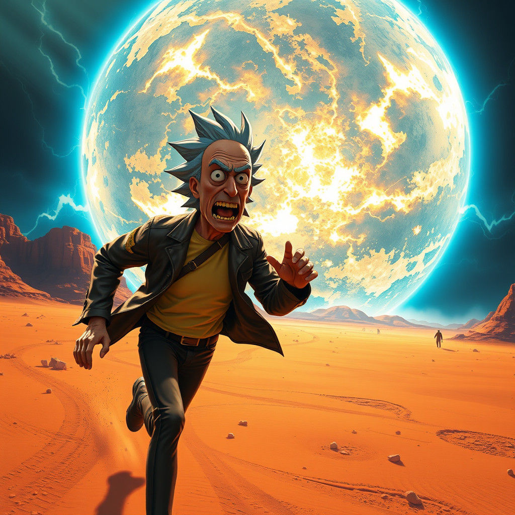 Rick Runs From Supernova in Barren Desert