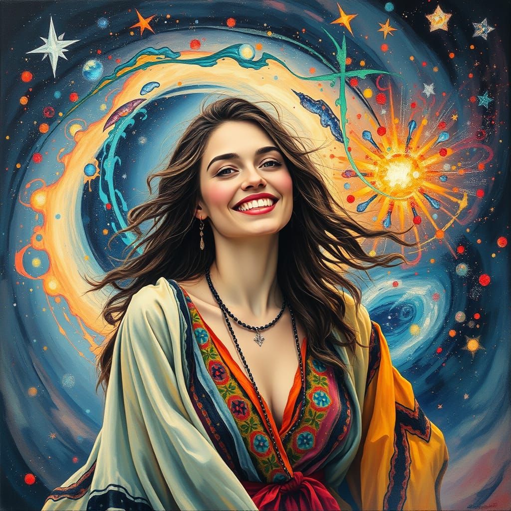 Cosmic Scandinavian Goddess Unleashes Creative Chaos