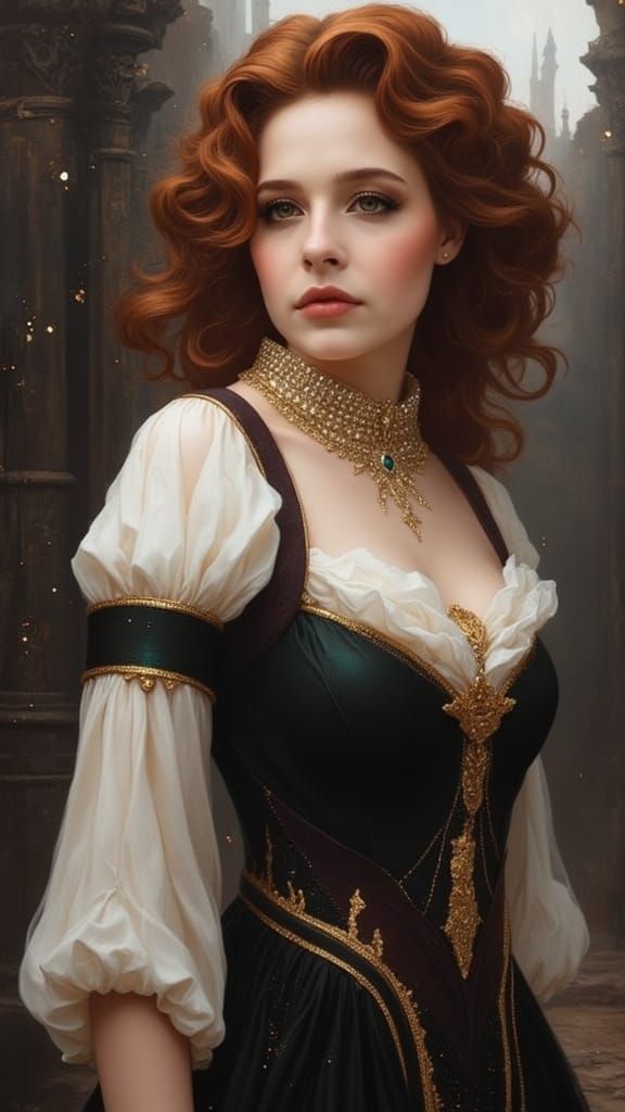 Enchanting Vintage Fantasy Portrait in Soft, Golden Light