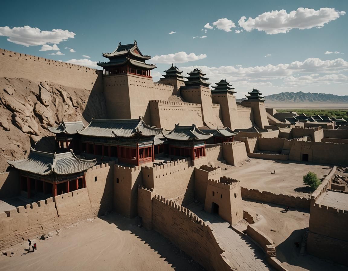 Dramatic Film Still of Jiayuguan Fortress