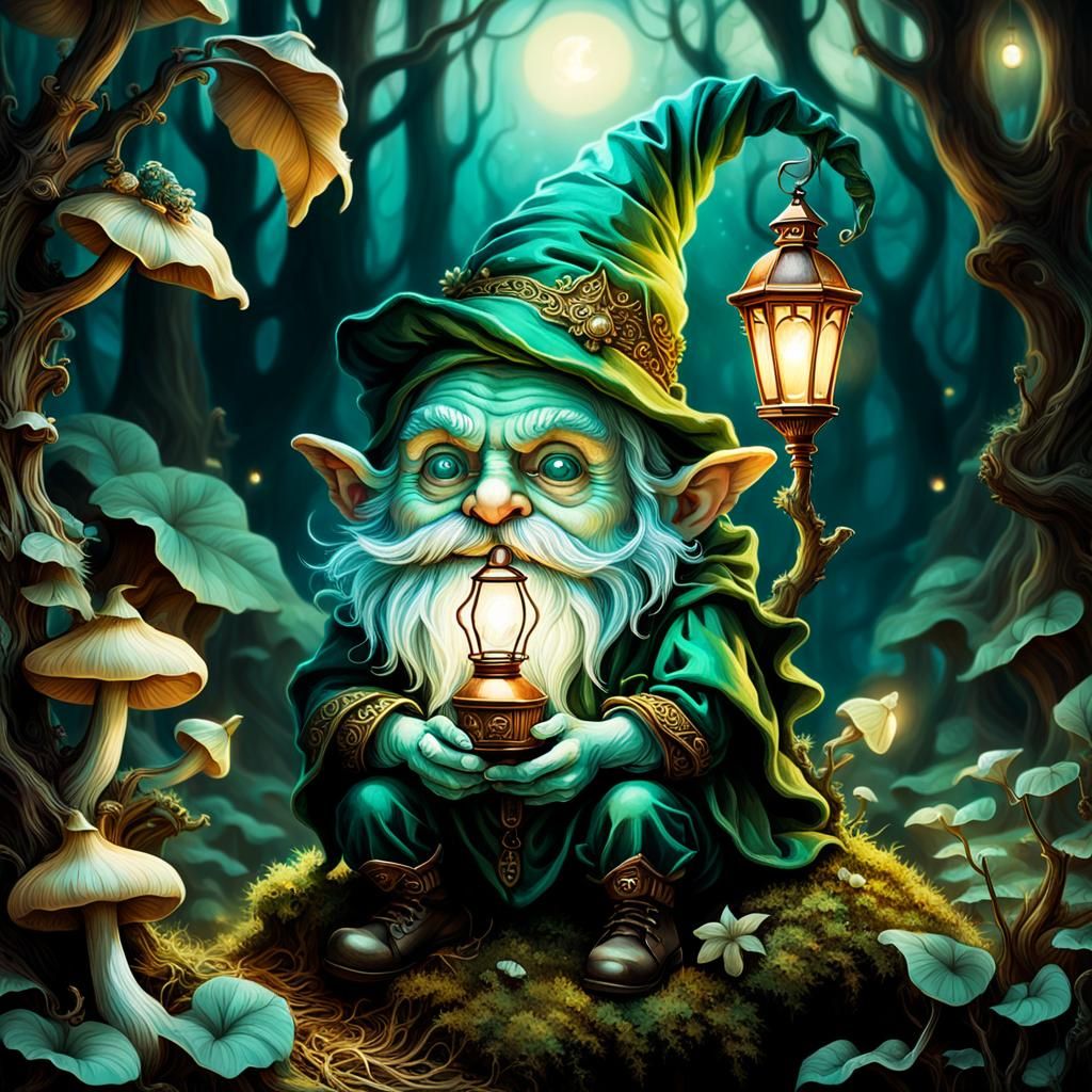 Gnome with Lantern in Renaissance Style