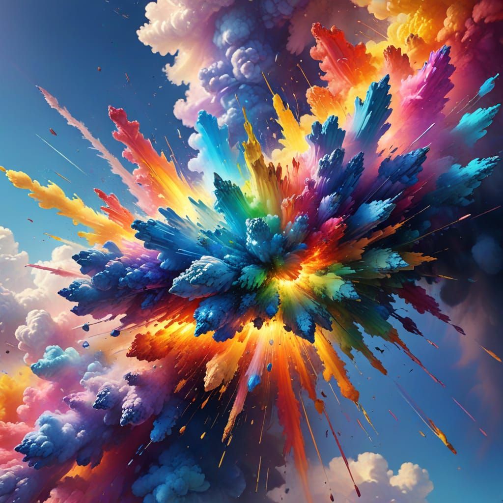 Vibrant Rainbow Sky in Digital Art